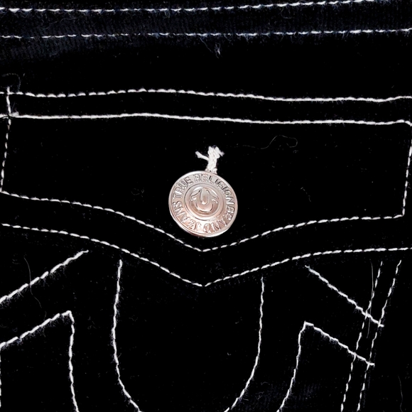 NWT True Religion Girls 14 Slim Black Velveteen Jean - Picture 6 of 6